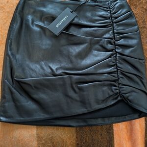 Lamarque Black Ruched Mini Skirt